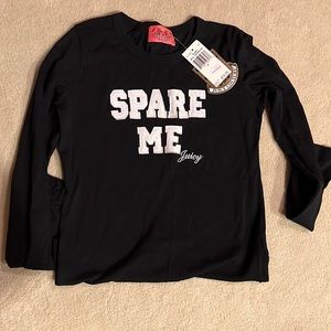 NWT brand new Juicy Couture black long sleeve tshirt size P